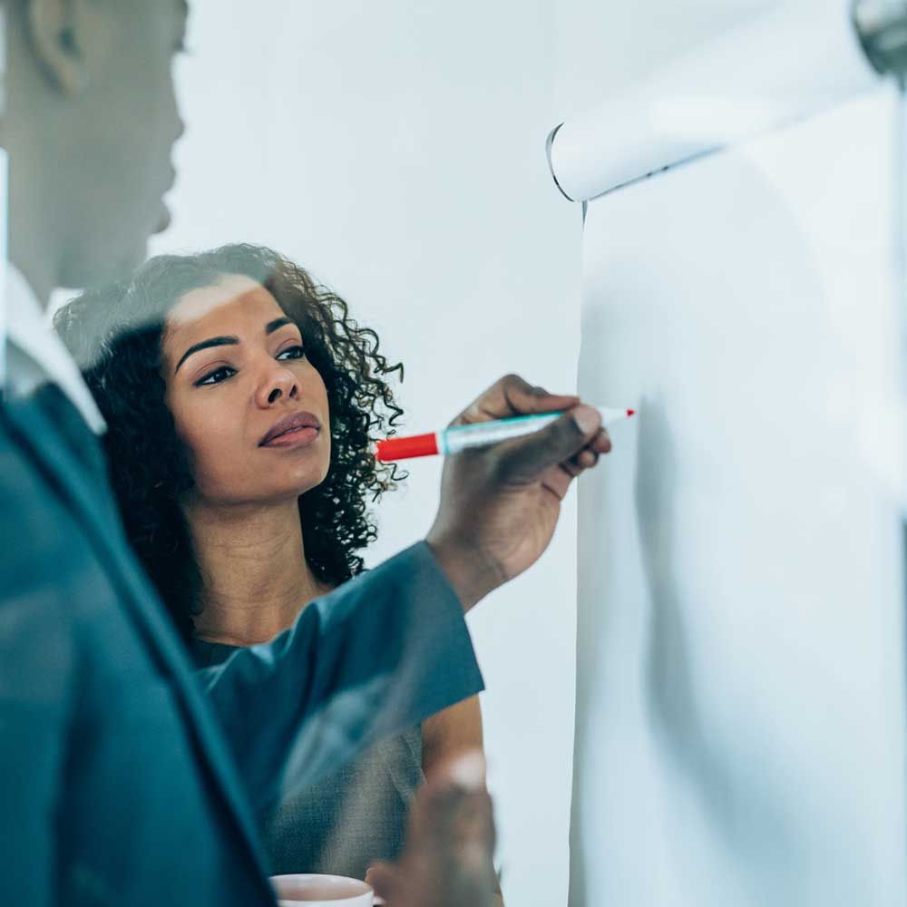 People at flip chart