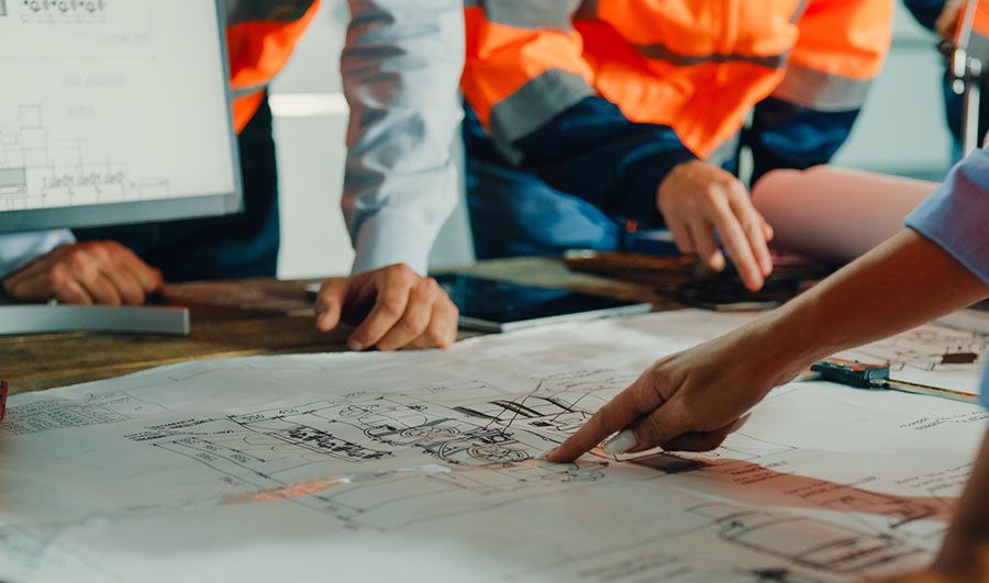 People working with plans