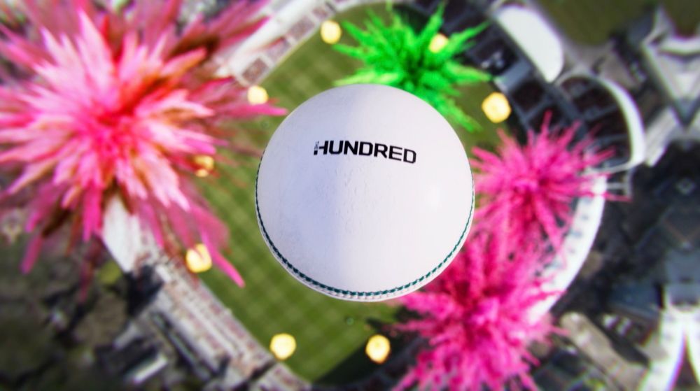 Cricket ball with fire work paint