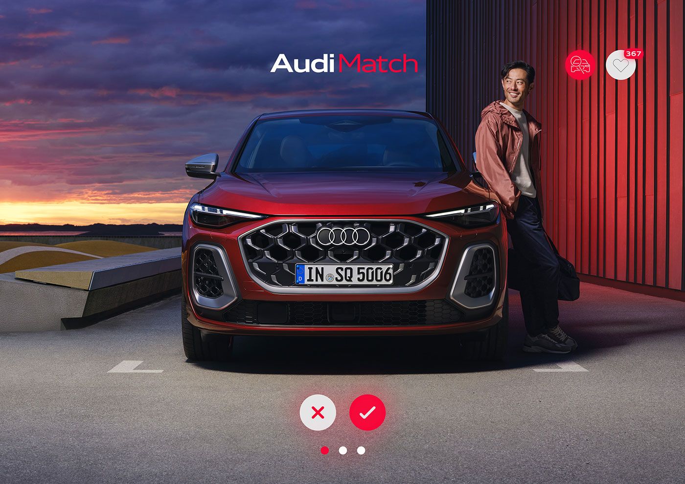 Person leaning on an Audi car