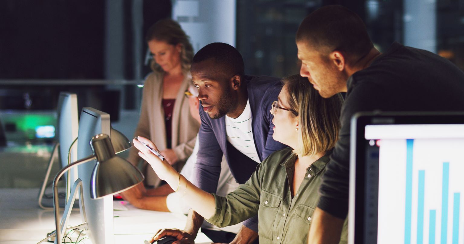 Marketers reviewing CRM system