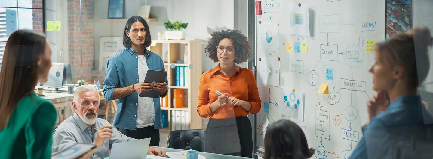 People talking in an office