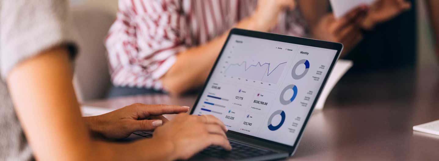 Analytics presented on laptop