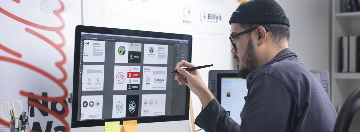 Man creating graphics